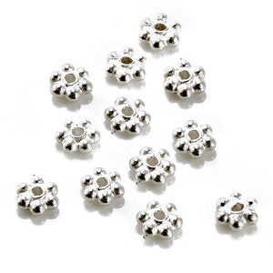 10 pezzi distanziatori a forma di margherita in argento sterling ~ Varie misure