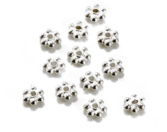 10 pcs Sterling Silver Daisy Spacer ~ Various Sizes