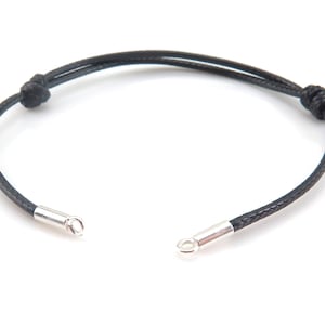 1.5mm 3mm Leather Cord Black Necklace Chain Stainless Steel Lobster Clasp Connector Round Waxed Rope for Men Women,Temu