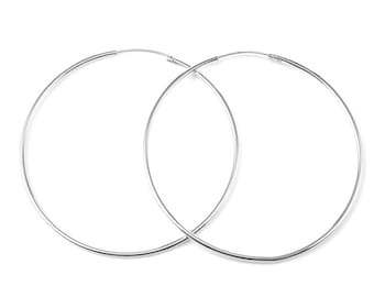 Sterling Silber Ohrring Hoop 50mm ~ Paar