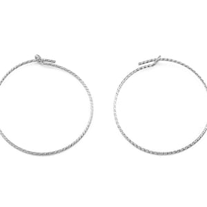 Sterling Silver Sparkle Beading Hoop 25mm ~ PAIR