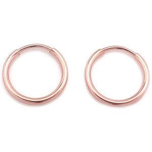 Rose Gold Filled Earring Hoop Component 12mm ~ PAIR