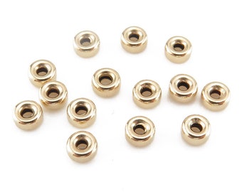 10 pcs Gold Filled Smooth Rondelle Bead 3mm