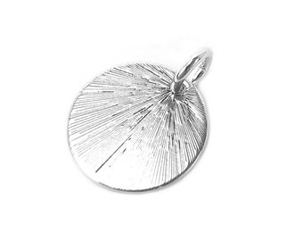 Pendentif cercle gravé en argent sterling 13mm