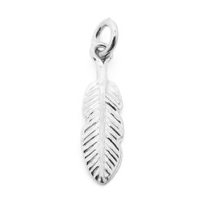 Sterling Silver Feather Charm 15mm