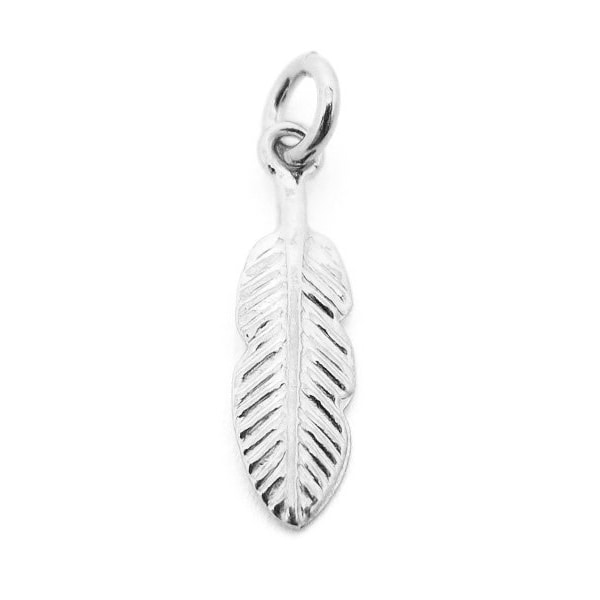 Breloque plume en argent sterling 15 mm