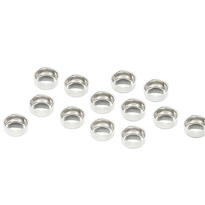 10 pcs Sterling Silver 4mm Bezel Cup Setting