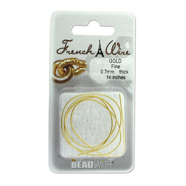 French Wire ~ Gold Colour ~ 0.7mm inner diameter