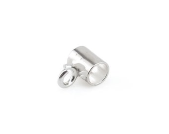 Cauzione per tubo in argento sterling con anello da 4 mm