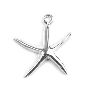 Sterling Silver Starfish Pendant 19mm