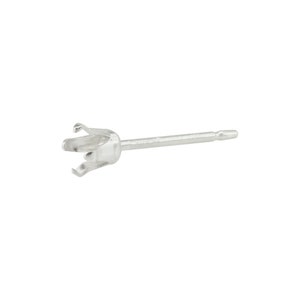 May include: Silver earring setting with a prong setting for a round stone.