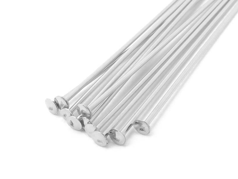 Uxcell 200pcs Flat Head Pins for Jewelry Making 60mm Stainless Steel Flat Head Pins Jewelry Head Pins 22 Gauge Silver, Women's, Size: One Size