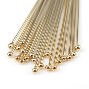 10 pcs Gold Filled Ball Head Pin ~ 22 gauge ~ 2&quot;