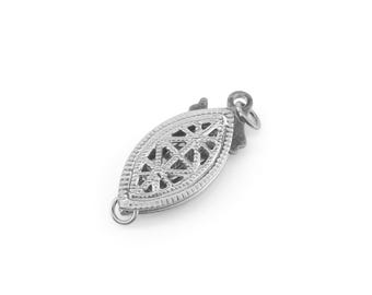 filigree oval fish hook GOMAKERER 2 Pcs Brass Pearl Necklace Clasp, 15mm Golden Filigree Clasp Horse Eye Jewelry Slide Clasps Bracelet Connectors for Necklace Bracelet Chain Jewelry Making 4 Piece Pearl Filigree Necklace