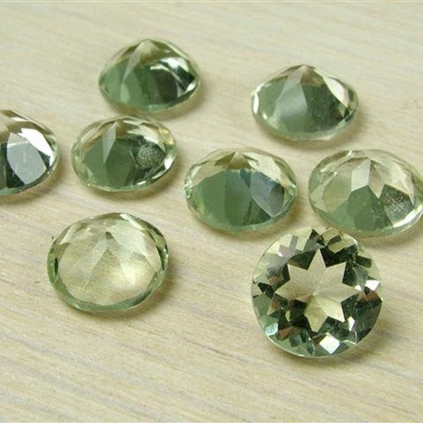 Green Amethyst Faceted Round ~ Various Sizes