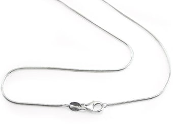 Sterling Silber Schlange fertig Kette (1 mm) verschiedene Längen