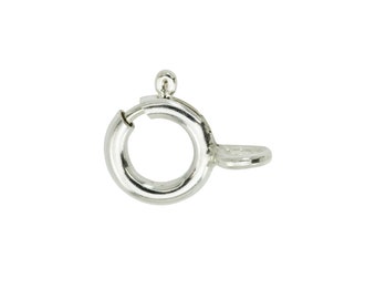 Cierre de anillo con resorte de plata esterlina con anillo cerrado de 7 mm