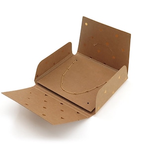 Fold Over Card Jewellery Pouch ~ Natural/Gold