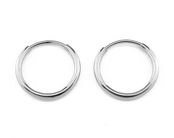 Sterling Silver Earring Hoop 12mm ~ PAIR