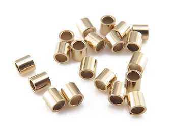 20pcs Gold Filled Crimp 2mm x 2mm