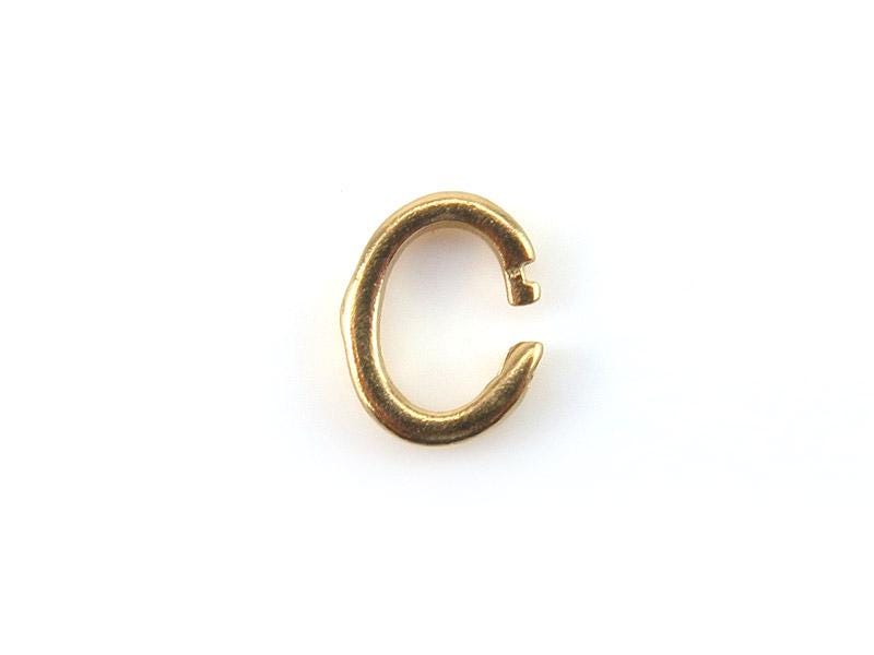 Gold Plated Silver Oval Locking Ring 6mm x 4mm