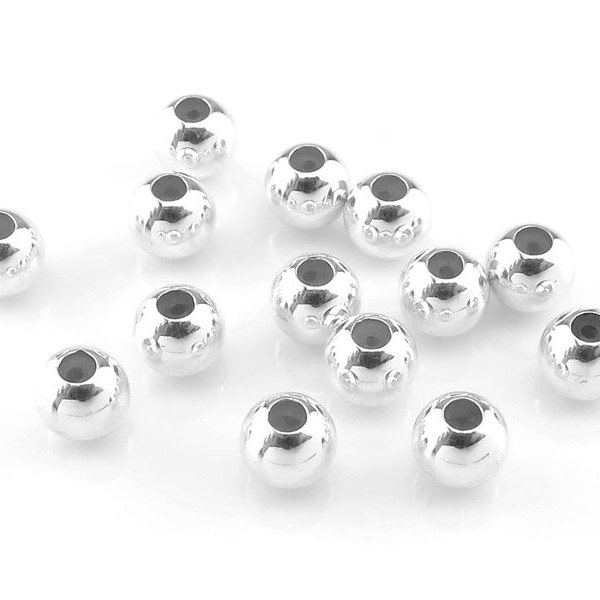 Perlina intelligente in argento sterling, 4 mm (0,5 mm ID)