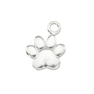 Sterling Silver Paw Print Charm 13mm