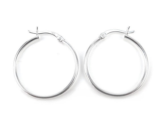 Sterling Silver Hinged Earring Hoop 25mm PAIR Etsy Australia