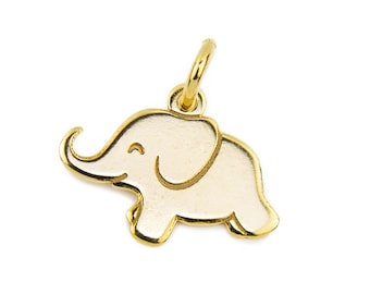 Gold über 925 Sterling Silber Elefant Anhänger 12mm