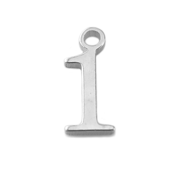 Sterling Silver Number Charm ~ 1