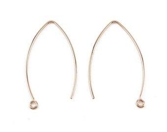 Gold Filled V Shape Ear Wire 32mm ~ PAIR