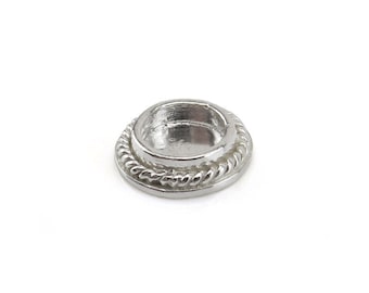 Bague en argent sterling avec détail corde, monture 6 mm