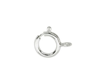 10 pcs ~ Sterling Silver Spring Ring Clasp w/Open Ring 6mm