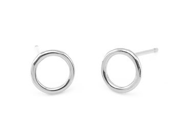 Sterling Silver Round Circle Ear Posts 7mm ~ PAIR