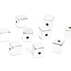 Sterling Silver Square Bead 4mm