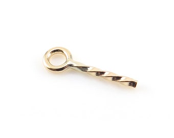 14K Gold Threaded Peg 9mm ~ 1 piece