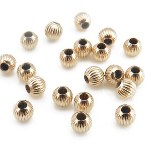 10 pcs  Gold Filled Corrugated Bead 2.5mm