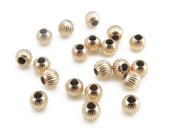 10 pcs  Gold Filled Corrugated Bead 2.5mm