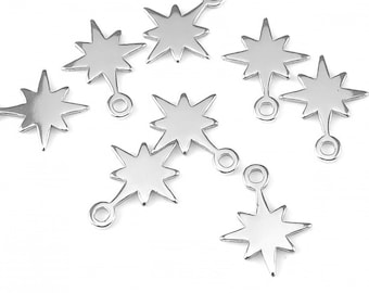 Sterling Silver Pole Star Charm 9mm
