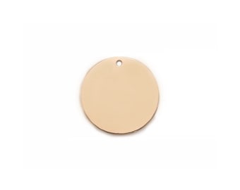 Gold Filled Round Tag/Disc 8mm