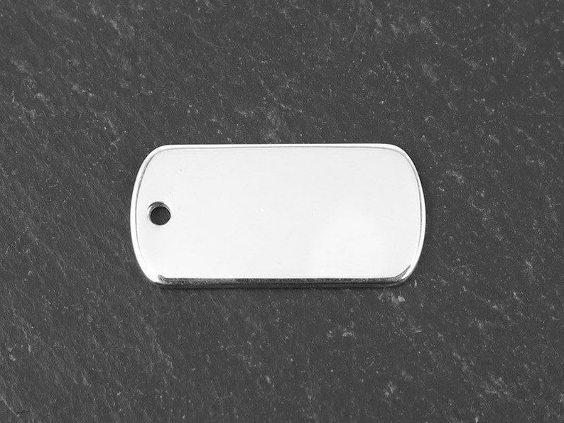 PERSONALISED Sterling Silver Engraved Tag 25mm