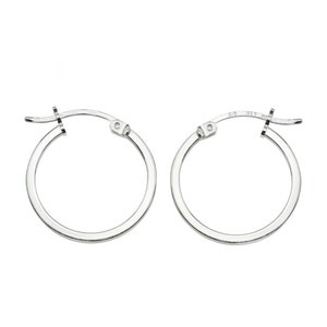 Sterling Silver Square Hinged Earring Hoop 20mm ~ PAIR