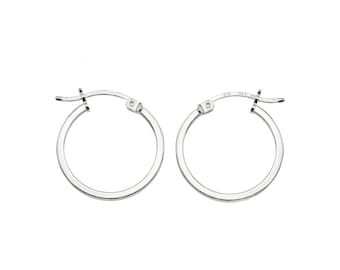 Sterling Silver Square Hinged Earring Hoop 20mm ~ PAIR