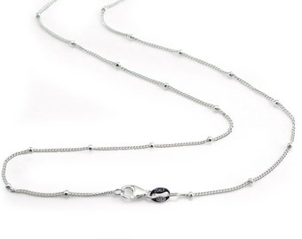 20 Inch Sterling Silver Satellite Necklace with Lobster Clasp