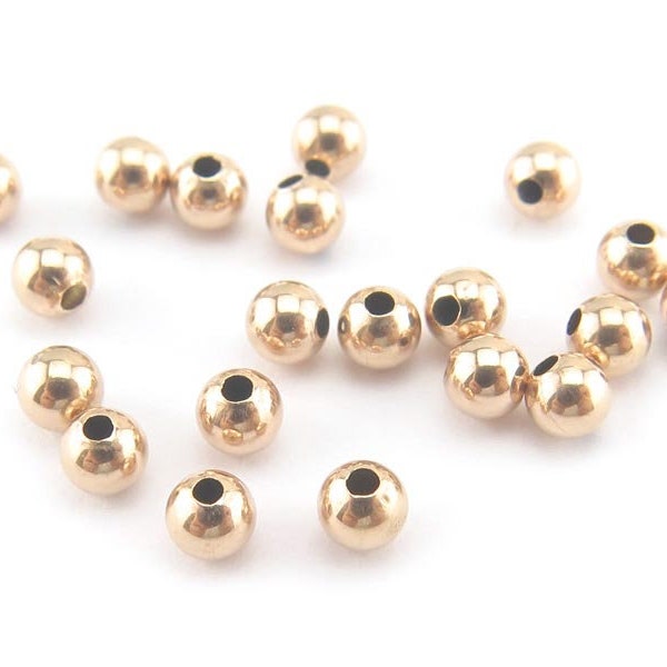 20 pcs ~ Gold Filled Plain Bead 3mm