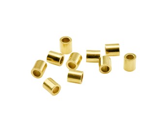 10pcs Gold Vermeil Crimp 2mm x 2.2mm