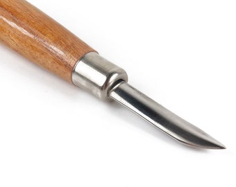 Curved Burnisher with Wooden Handle