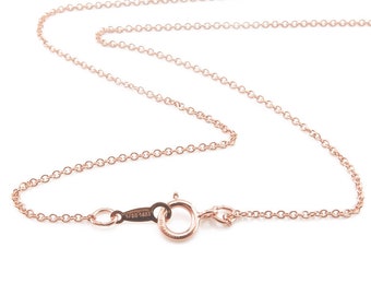 18" Rose Gold Filled Fine Cable Chain Necklace with Spring Clasp