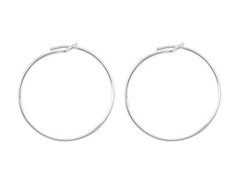 Sterling Silver Beading Hoop 20mm ~ PAIR