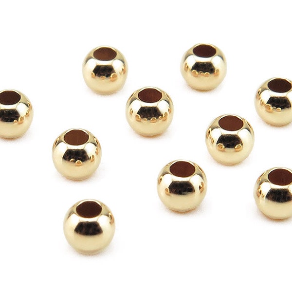 Gold Filled Plain Bead (Large Hole) 3mm ~ Pack of 10